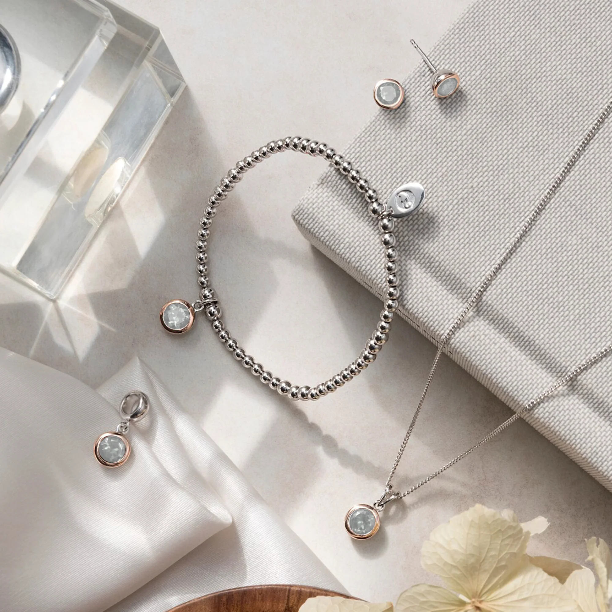 April Milestones® Birthstone Silver and Zircon Charm - Image 3