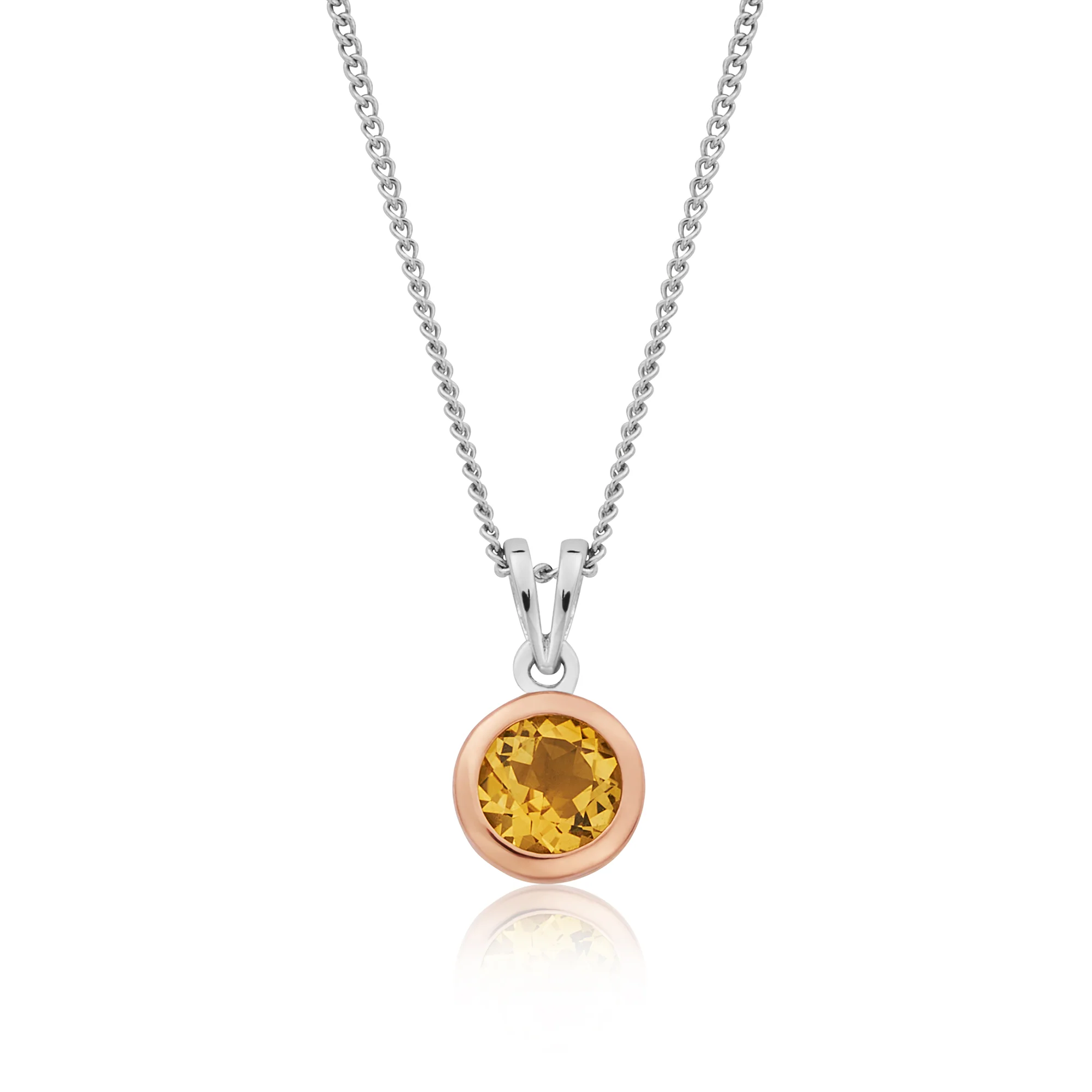 November Birthstone Silver and Citrine Pendant