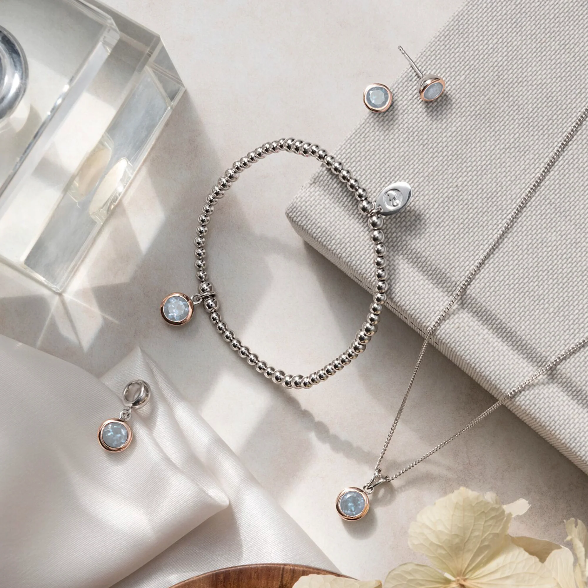 December Milestones® Birthstone Silver and Blue Topaz Charm - Image 3