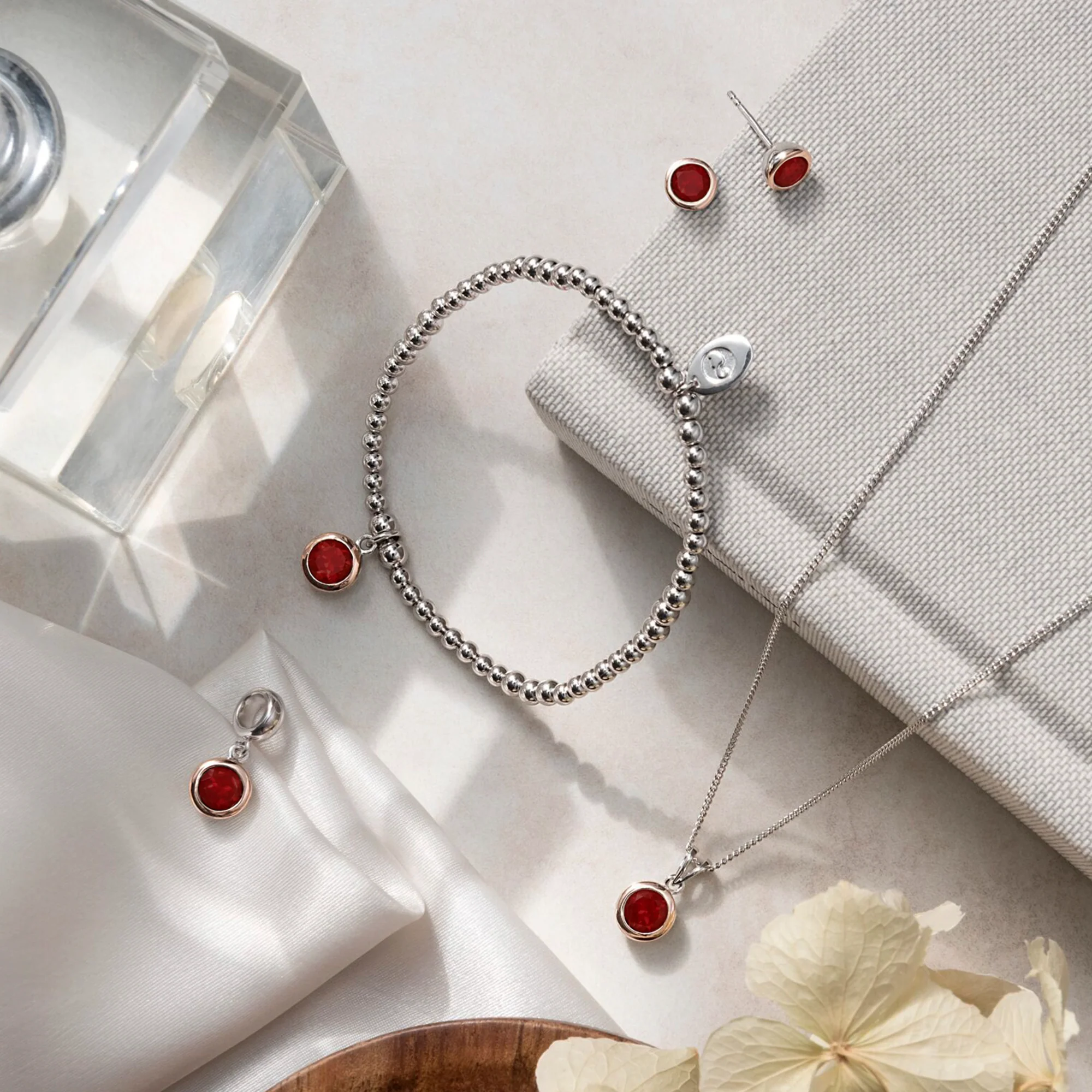 July Milestones® Birthstone Silver and Carnelian Charm - Image 3