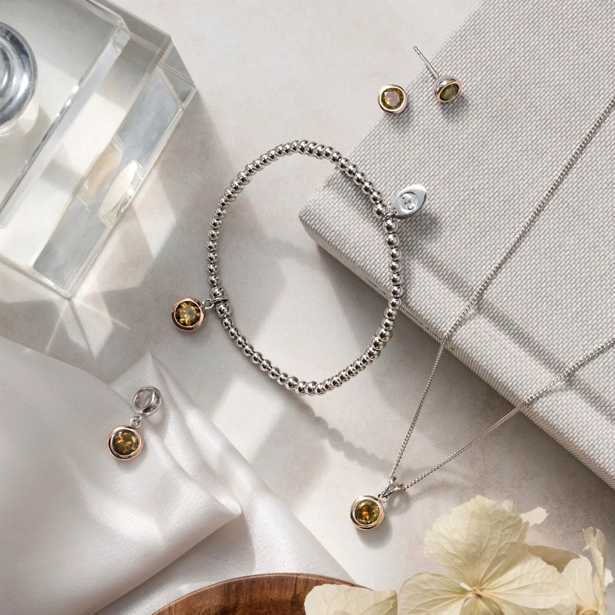 November Milestones® Birthstone Silver and Citrine Charm - Image 3