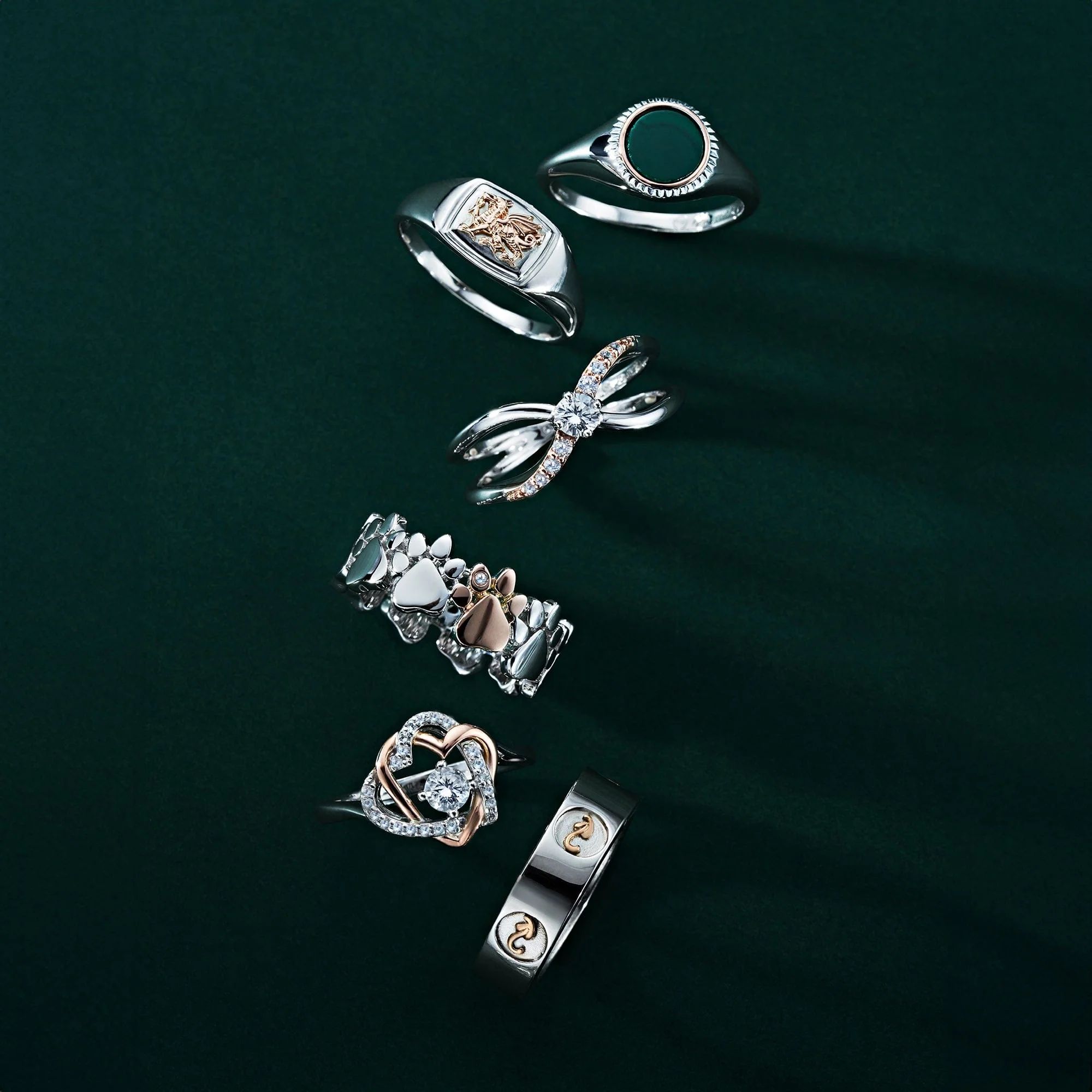 Reflections of Padarn Silver and Malachite Circular Ring - Image 3
